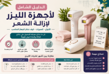 امرأة تستخدم جهاز ليزر منزلي لإزالة الشعر مع عرض أشهر أجهزة الليزر وتقنيات إزالة الشعر.