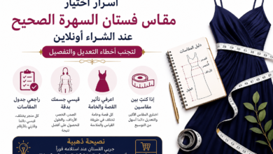 رسم توضيحي لامرأة ترتدي فستان سهرة طويل يوضح الأماكن الصحيحة لأخذ قياسات الجسم الثلاثة: محيط الصدر، محيط الخصر، ومحيط الأرداف باستخدام شريط القياس.