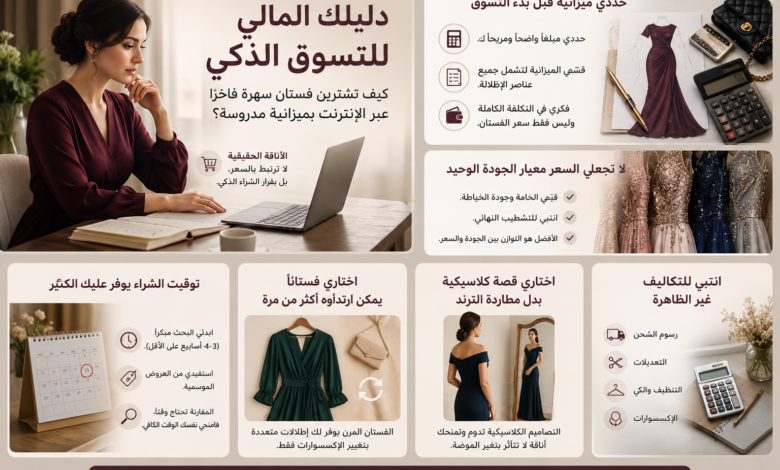 دليلك المالي للتسوق الذكي فستان سهرة