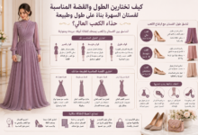 اختيار طول فستان سهرة المناسب مع الكعب العالي