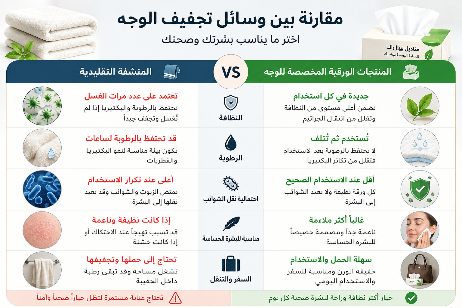 افضل مناديل ورقية للوجه